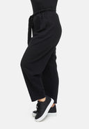 Spodnie z wiązanym paskiem z mieszanki konopi i bawełny 'Elure'