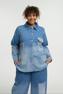Blouse 'Sky' – Denim de qualité, Patch & Extensible
