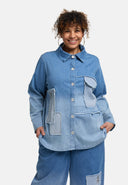 'Sky' Bluse – Premium-Denim, Patch & Stretch