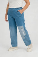 Calças 'Sky' – Denim Premium, Remendo & Elasticidade